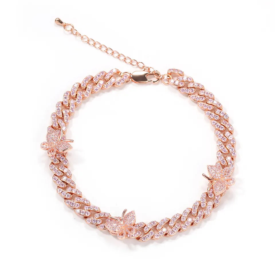 9MM "BUTTERFLY DREAM" CUBAN LINK ANKLET