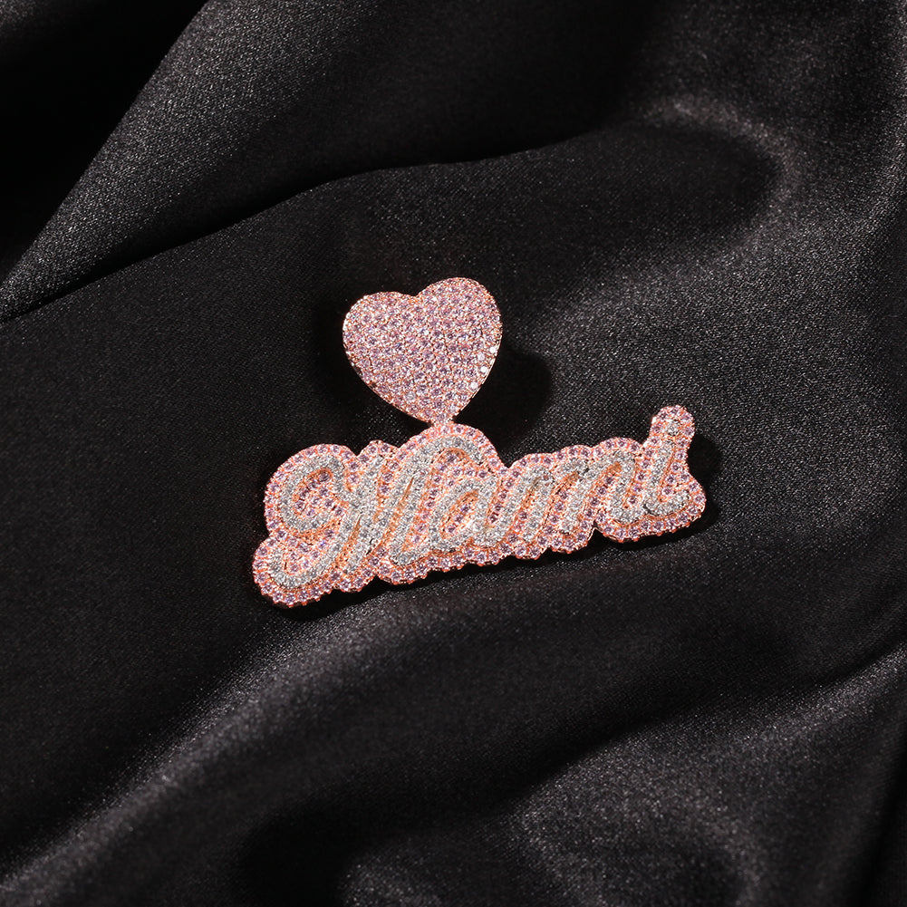 TWO TONE ICY SCRIPT CUSTOM NAME NECKLACE