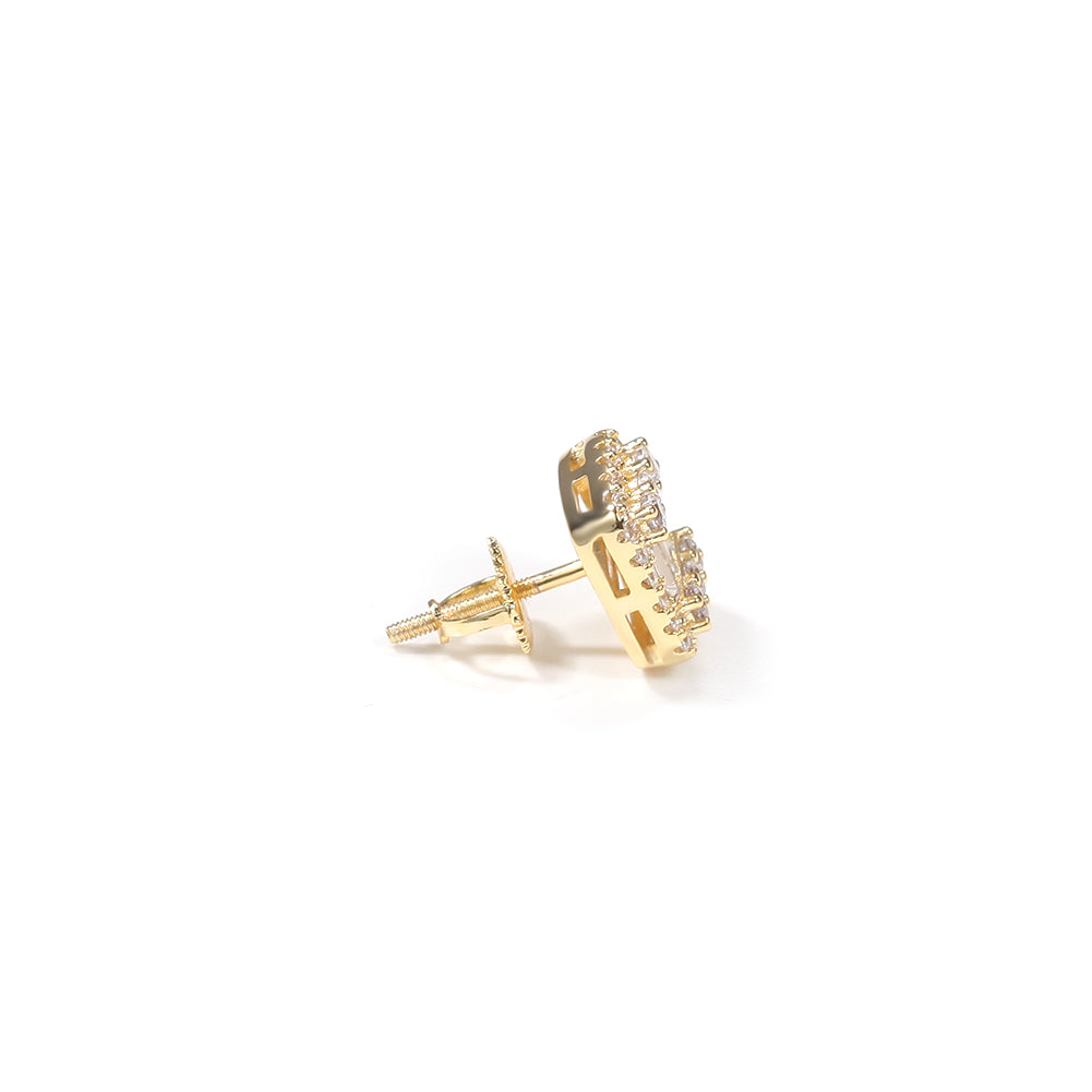 BAGUETTE SCREW BACK STUD EARRINGS