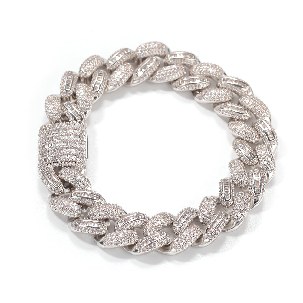 15MM BAGUETTE CUBAN CHAIN BRACELET