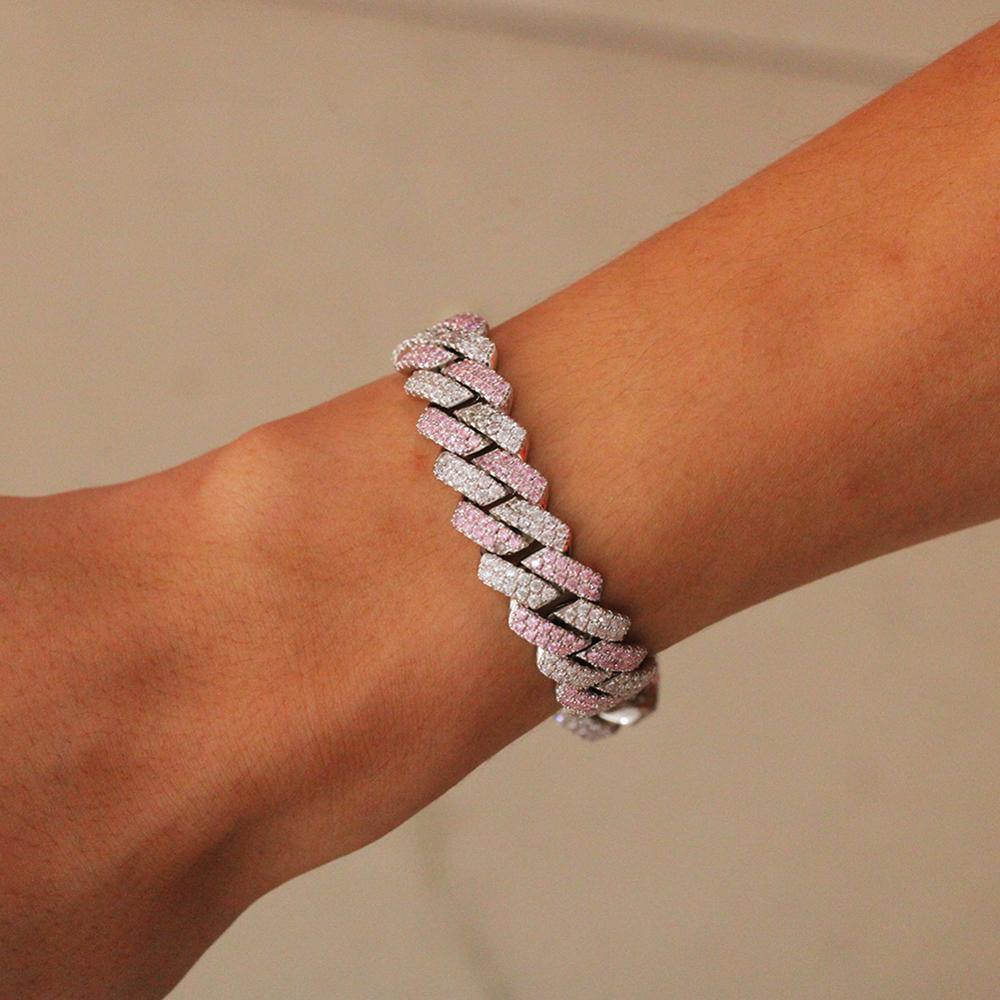 13 MM PINK CUBAN BRACELET