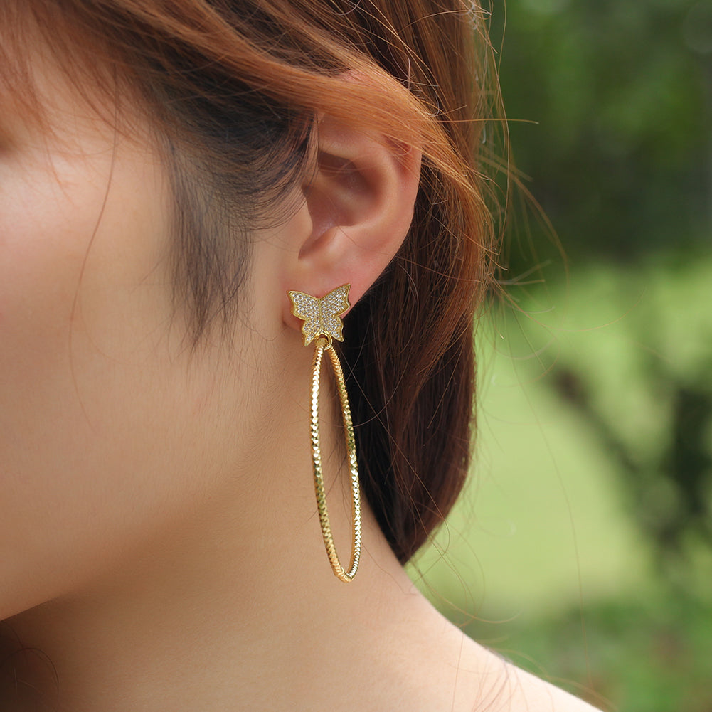 PRETTY GIRL BUTTERFLY HOOPS