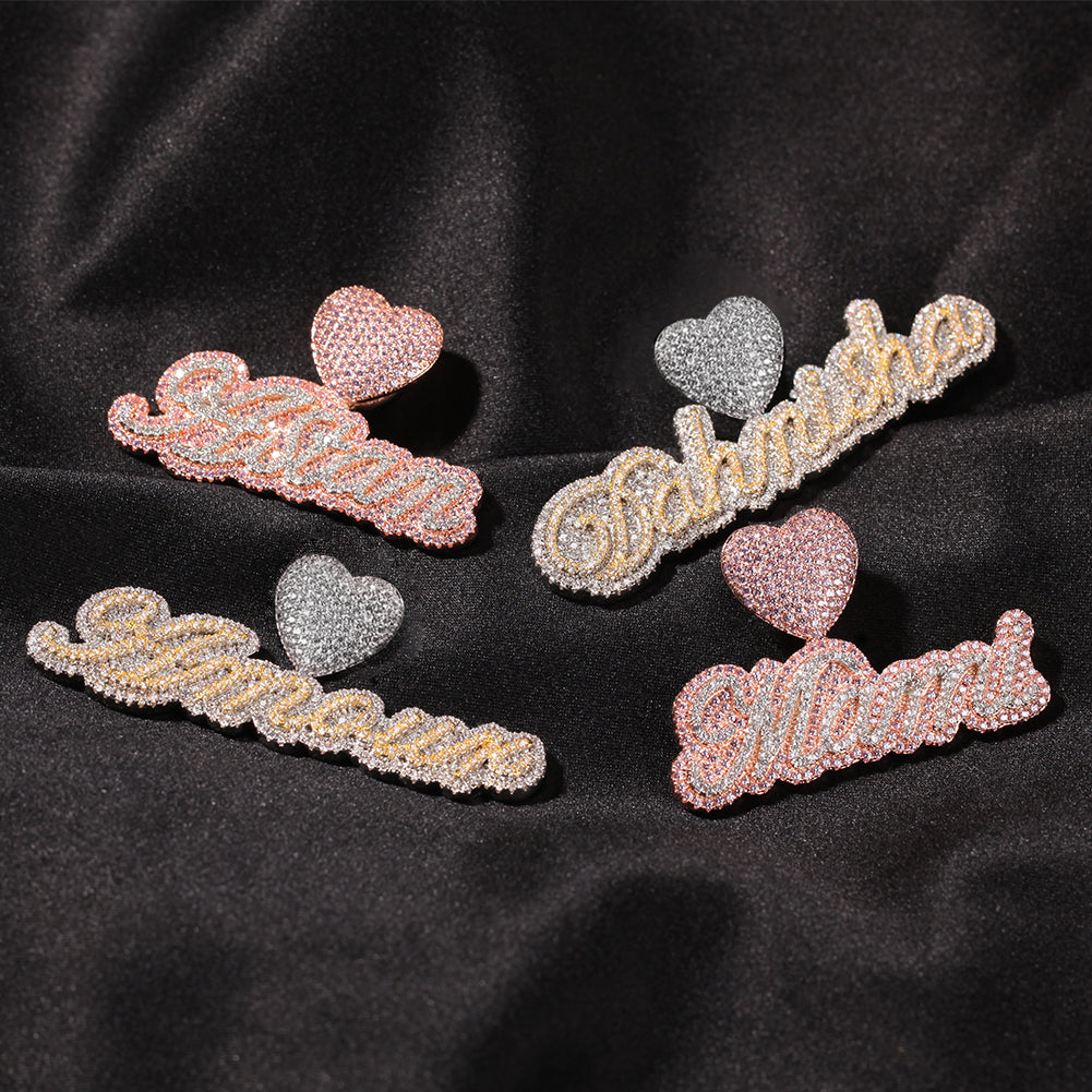 TWO TONE ICY SCRIPT CUSTOM NAME NECKLACE