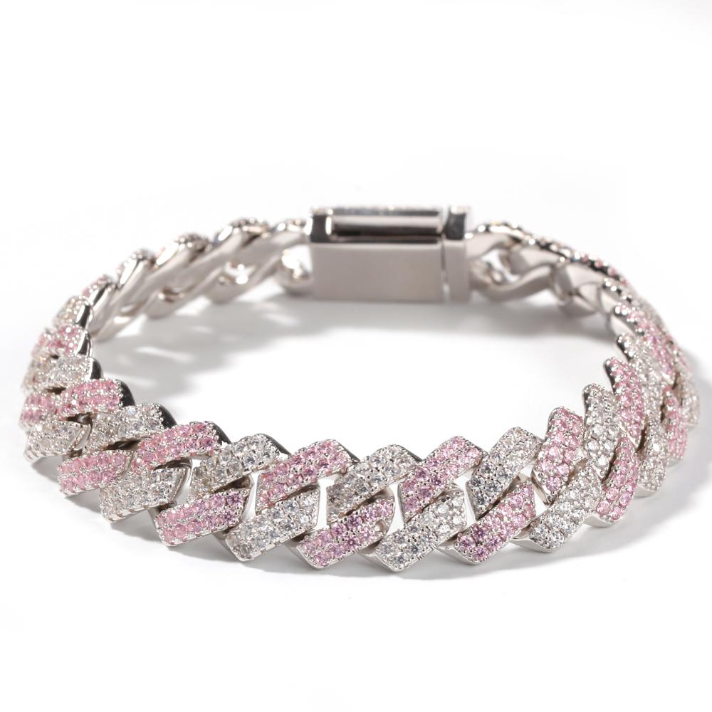 13 MM PINK CUBAN BRACELET