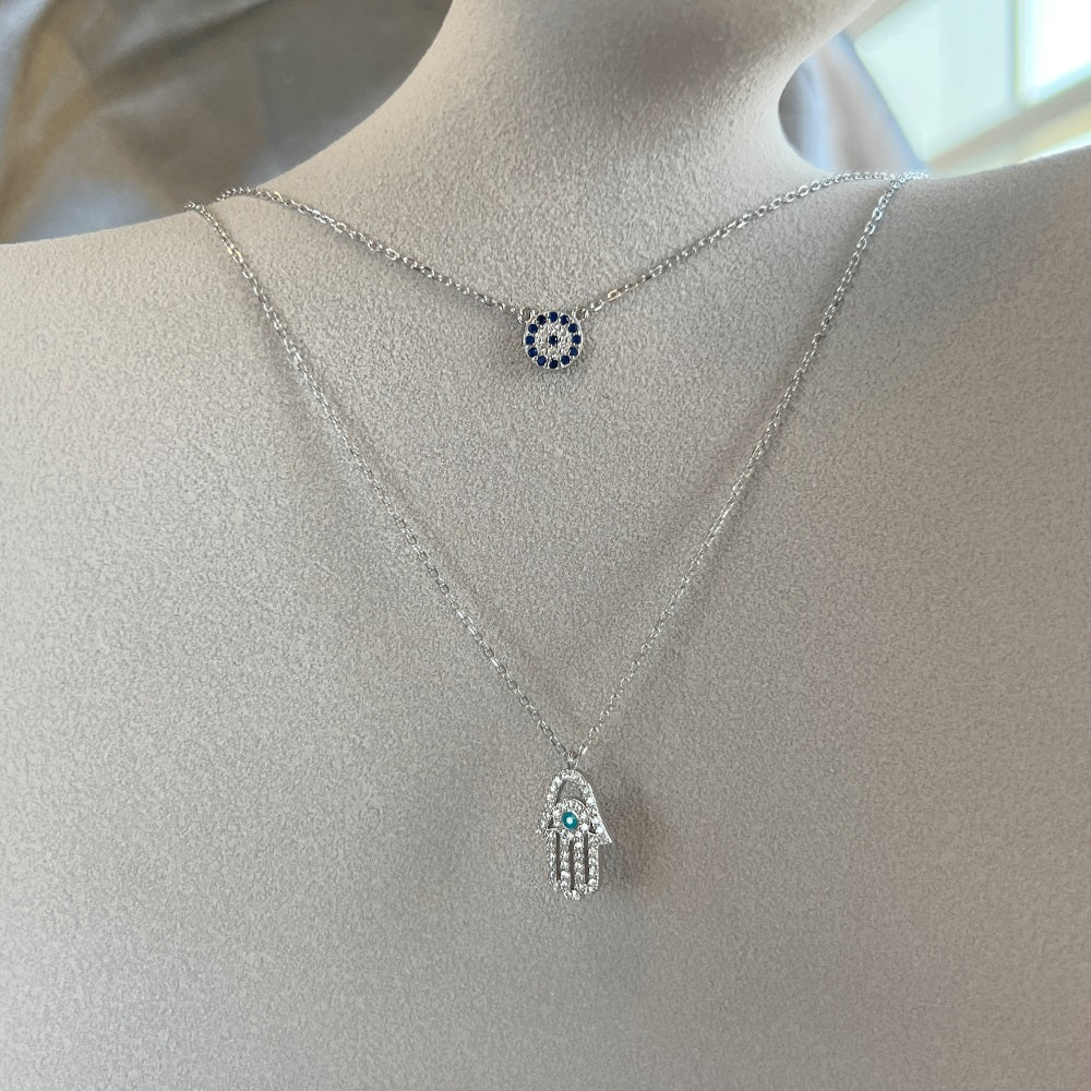 EVIL EYE LAYERED NECKLACE