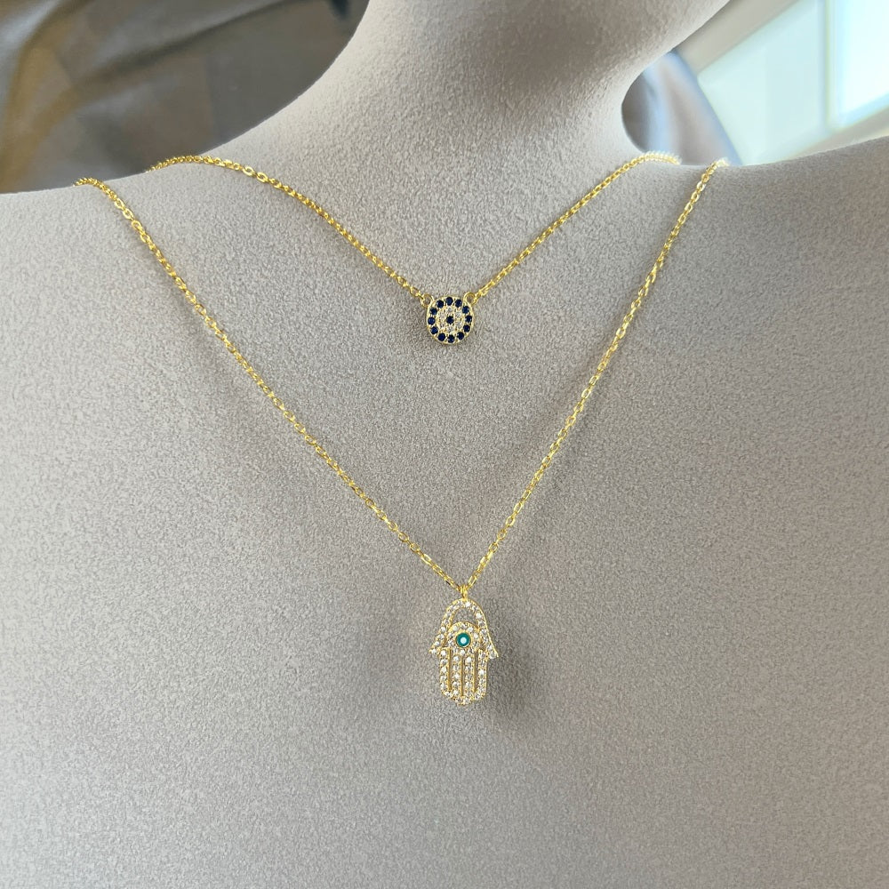 EVIL EYE LAYERED NECKLACE