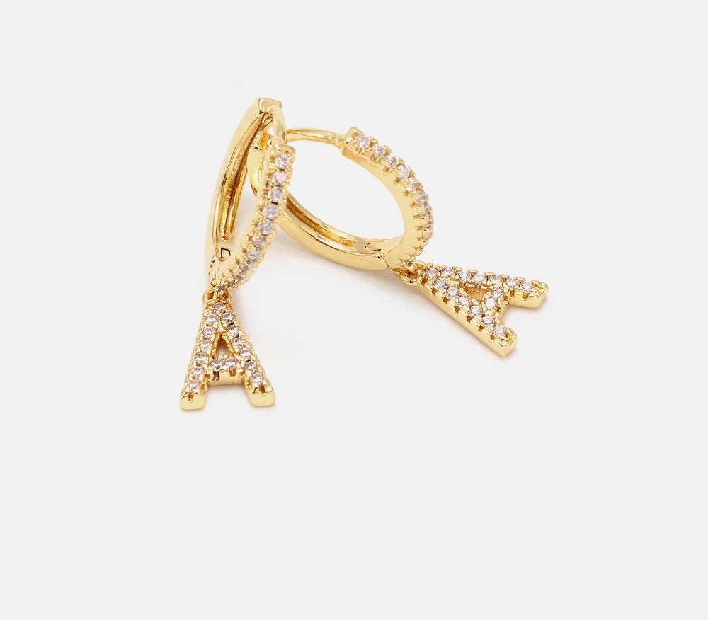 INITIAL PAVÉ EARRINGS