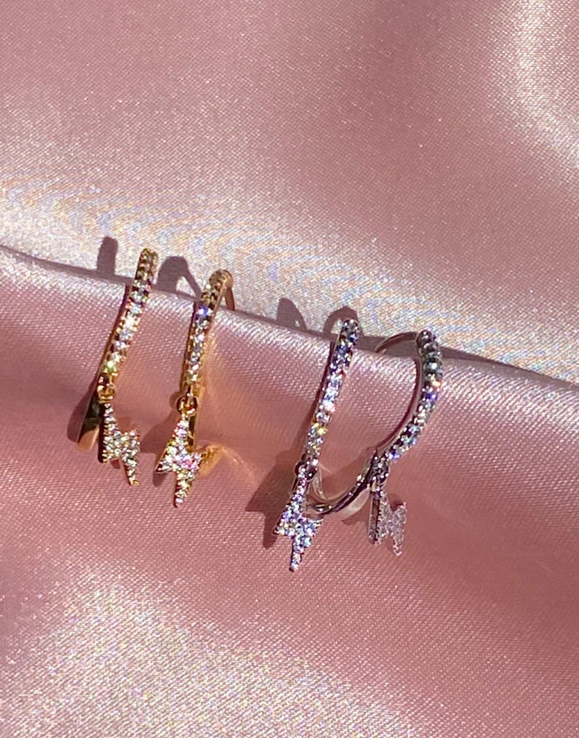 LIGHTNING BOLT PAVÉ EARRINGS