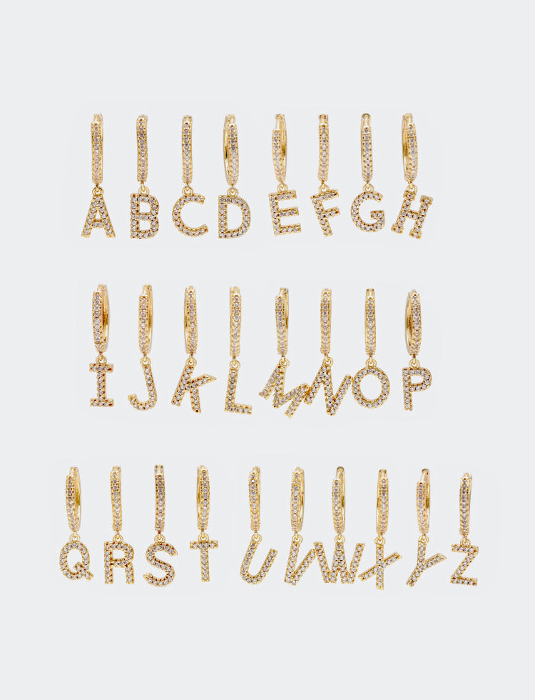 INITIAL PAVÉ EARRINGS