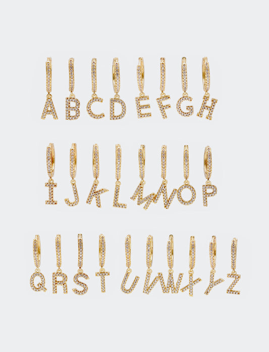 INITIAL PAVÉ EARRINGS