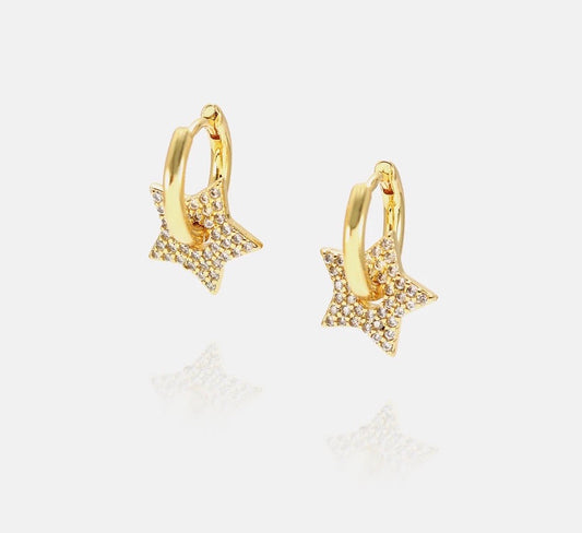 STAR PAVÉ MINI CLIP HOOPS
