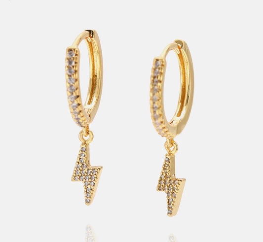 LIGHTNING BOLT PAVÉ EARRINGS