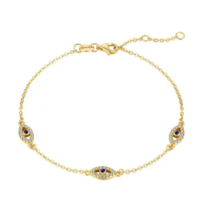 PAVE EVIL EYE BRACELET