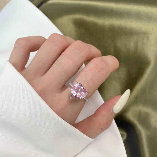 CUTIE PINK DIAMOND HEART RING