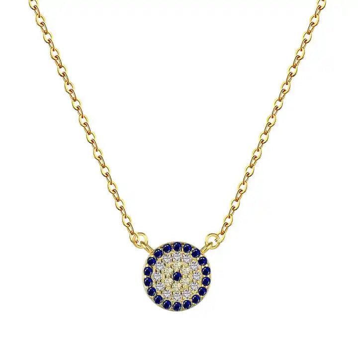 DAINTY ROUND EVIL EYE NECKLACE