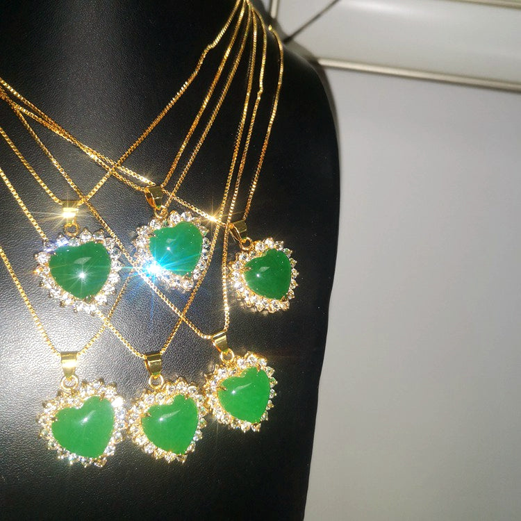 JADE HEART NECKLACE