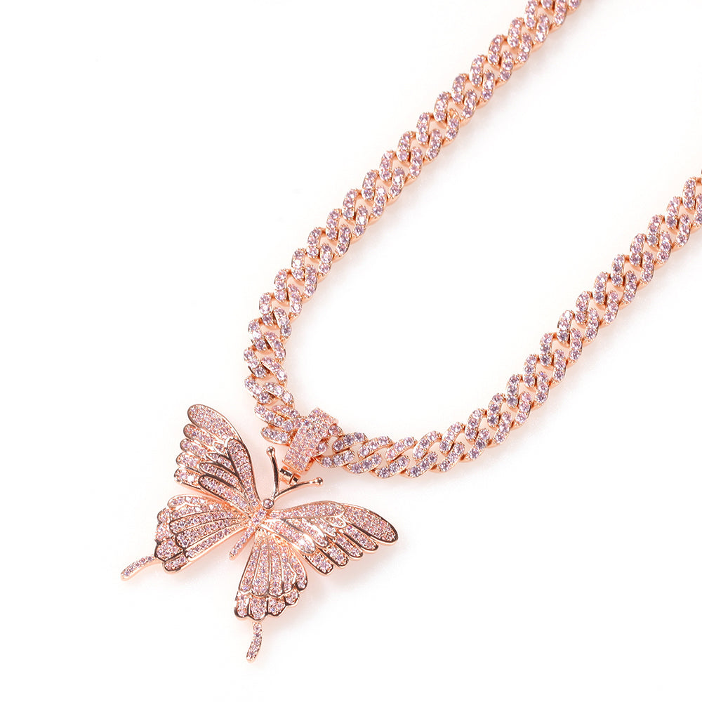 BUTTERFLY PRENDANT CUBAN LINK