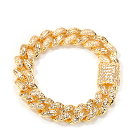 15MM BAGUETTE CUBAN CHAIN BRACELET