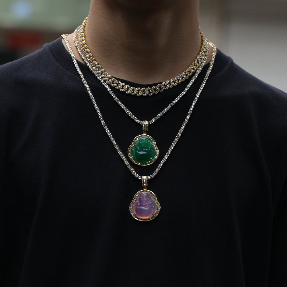 ICED OUT BUDDHA TENNIS NECKLACE