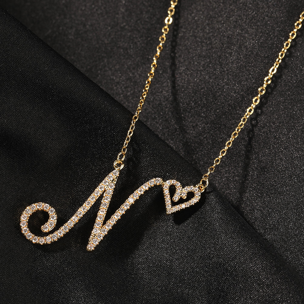 MICRO HEART INITIAL NECKLACE