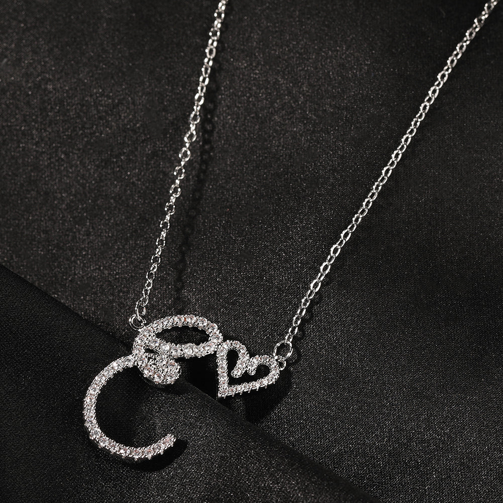 MICRO HEART INITIAL NECKLACE