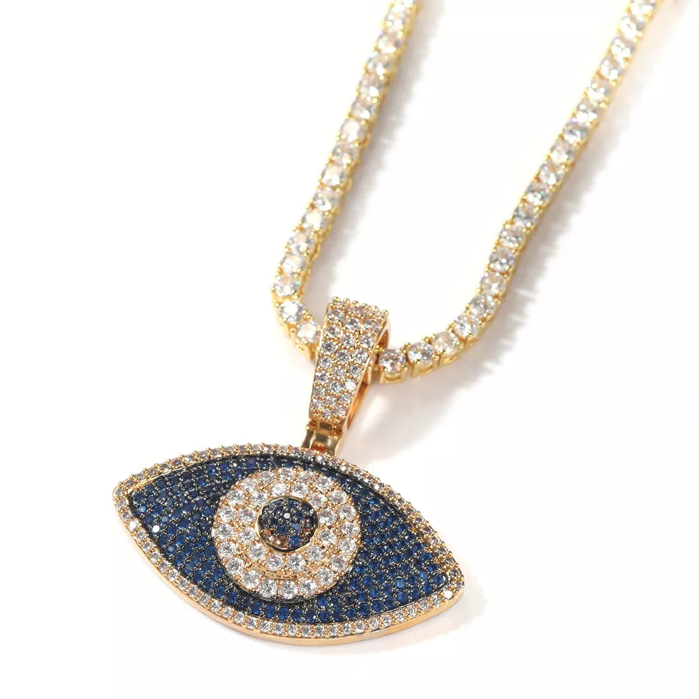 ICY EVIL EYE TENNIS NECKLACE