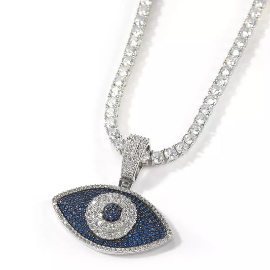 ICY EVIL EYE TENNIS NECKLACE