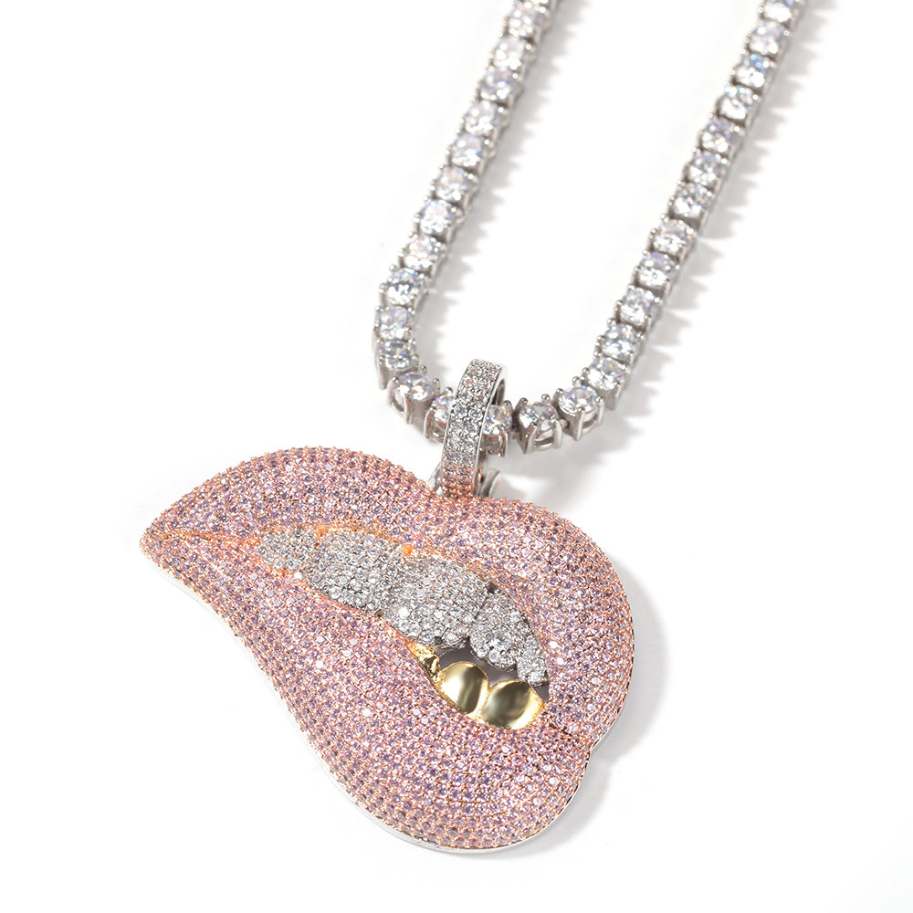 LIP TENNIS CHAIN NECKLACE