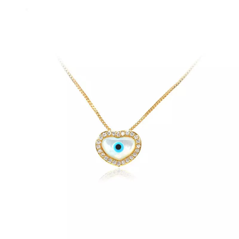 HEART EVIL EYE NECKLACE