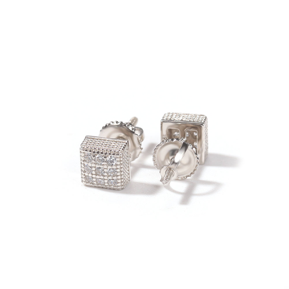 STERLING SILVER SCREW BACK STUD EARRINGS