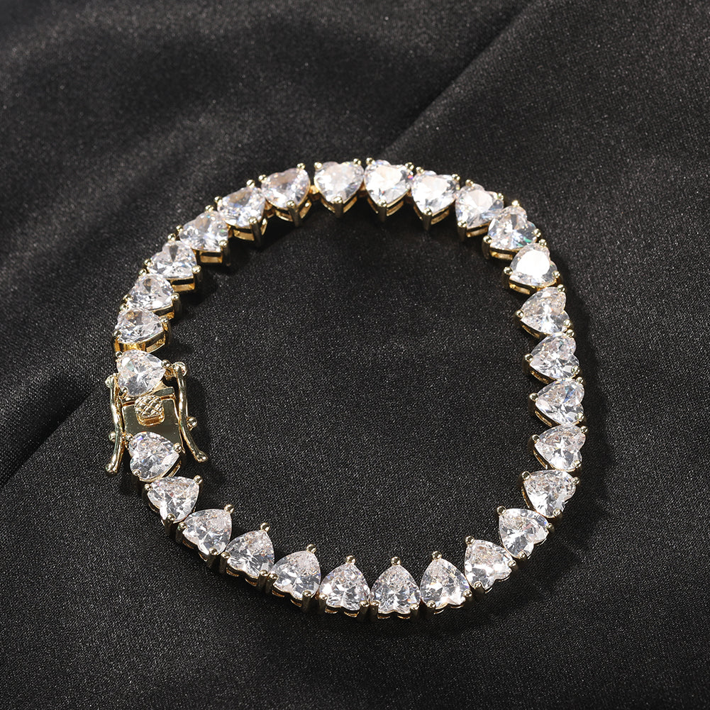 HEART SHAPED TENNIS BRACELET