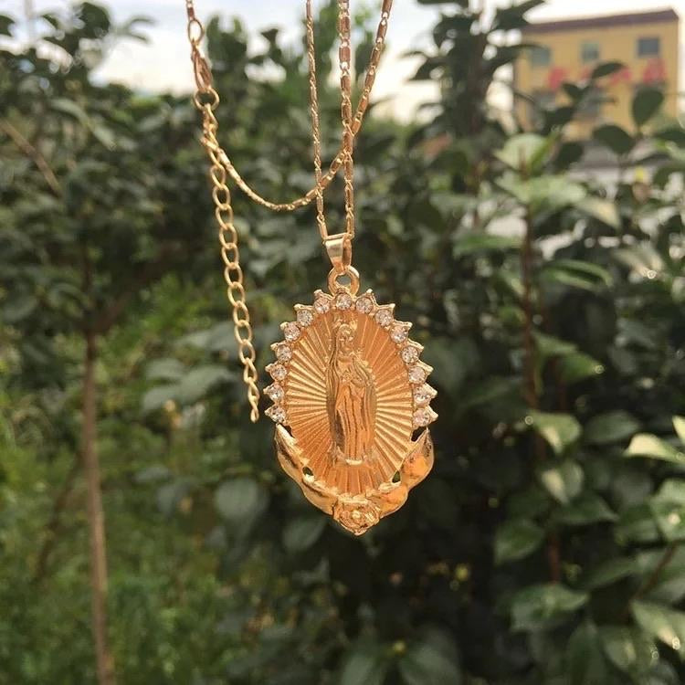 VIRGEN MARY DIAMOND NECKLACE