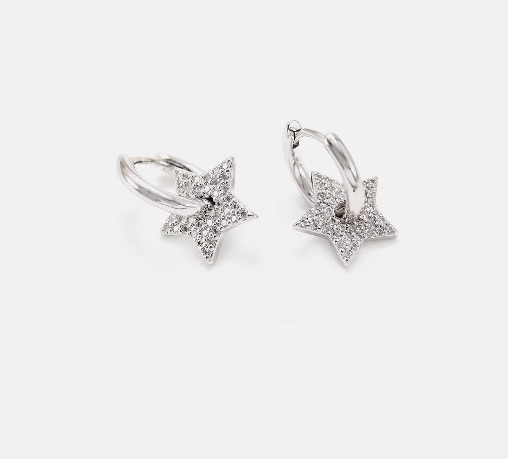 STAR PAVÉ MINI CLIP HOOPS