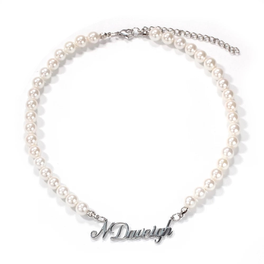 CUSTOM NAME PEARL NECKLACE